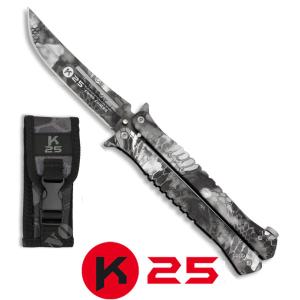 BUTTERFLY CAMO KNIFE BLACK / PHYTON K25 (K25-02142)