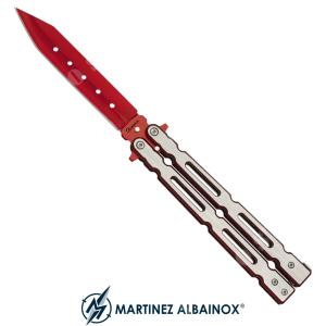 BUTTERFLY KNIFE RED BLADE 10.7cm ALBAINOX (ALB-02161)