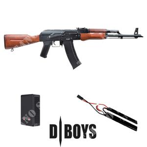 AK-74 VERO LEGNO + BATTERIA + CARICABATTERIA LIPO DBOYS (4783W-KIT)