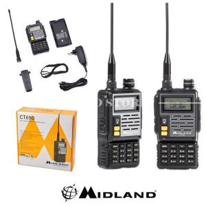 SINGLE TRANSCEIVER CT690 DUAL BAND VHF / UHF BLACK MIDLAND (C1260)