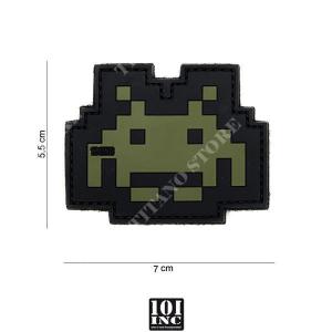 PATCH PVC SPACE INVADER GREEN AND BLACK 101 INC (444100-3943)