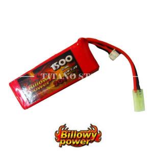 LIPO BATTERY 7,4X1500 20C RECTANGULAR BILLOWY (BL-74X1500RET)