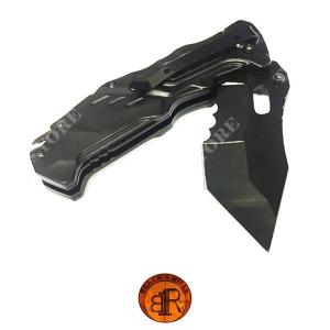 ALUMINUM FOLDING KNIFE BLADE INOX 8,5cm BLACK BR1 (T57351)