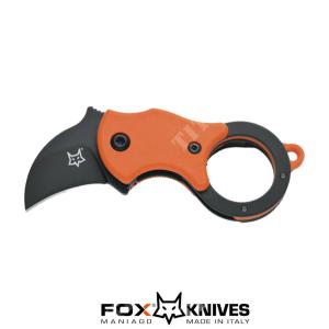 MINI-KA KARAMBIT KNIFE BLACK BLADE ORANGE FOX HANDLE (FX-535 OB)
