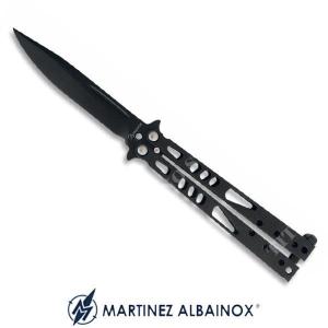 BUTTERFLY KNIFE BLACK BLADE Cm. 9 ALBAINOX (ALB-02062)
