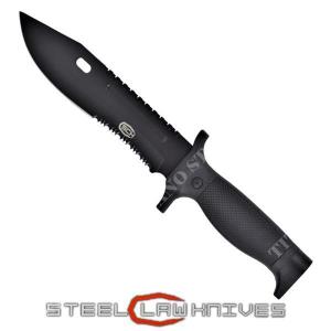 BLACK FIXED BLADE BOWIE KNIFE WITH SAW - SCK (CW-828-6)