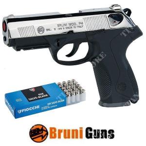P4 SILVER 9MM + SCATOLA CARTUCCE BRUNI (BR-2601N+CARTUCCE)