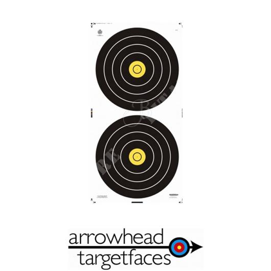 SHEET WITH TWO TARGETS H&F 40Cm BLACK / YELLOW ARROWHEAD (53F315)