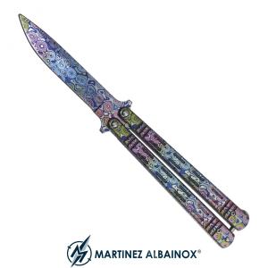 KNIFE BUTTERFLY DAMASCUS COLORFULL BLADE 10,30CM ALBAINOX (ALB-02219)
