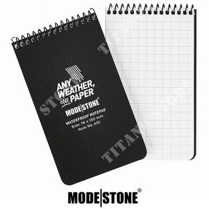 CUADERNO MODESTONE NEGRO IMPERMEABLE 76x130mm (MDS-A10UK)