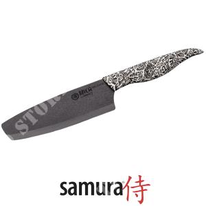 INCA BLACK CERAMIC NAKIRI KNIFE 16.5CM SAMURA (C670SIN43B)