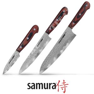 SET 3 PCS KAIJU COOK-FILLETE-PARING KNIFE SAMURA (SKJ-220)