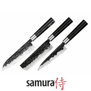 SET 3 PCS BLACKSMITH NAKIRI-SANTOKU-FILETTARE SAMURA (C670SBL220)