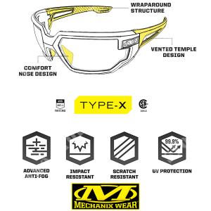 Gafas MECHANIX Vision Type-N lentes amarillas