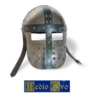 MIDDLE AGES IRON HELMET WITH VISOR WITH LEATHER LACE (002/H31.03)