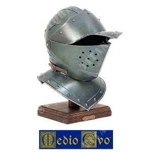 IRON KNIGHT HELMET WITH VISOR AND BRIM MIDDLE AGES (002/4.03)