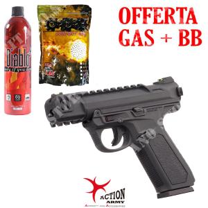 GAS GUN KIT AAP01C + GAS + BB + BLACK ACTION ARMY (AAP01C-KIT-BK)
