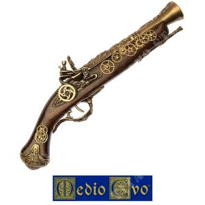 STEAMPUNK BRASS PISTOL 37CM MIDDLE AGES (324.01)