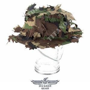 CHAPEAU BOONIE FEUILLE 3D WOODLAND INVADER GEAR (INV-3463)