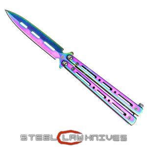 Couteau papillon balisong 22,8cm Rainbow - ALBAINOX - Couteaux