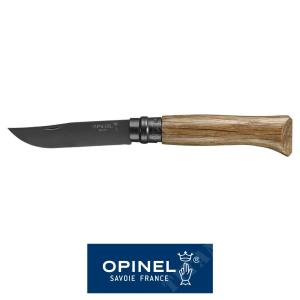 KNIFE N.08 BLACK BLADE OAK HANDLE STAINLESS STEEL OPINEL (OPN-002172)