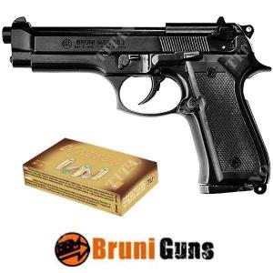 BLANK GUN 92 SCHWARZ 8MM + BRUNI-PATRONENBOX (BR-1300+PATRONEN)