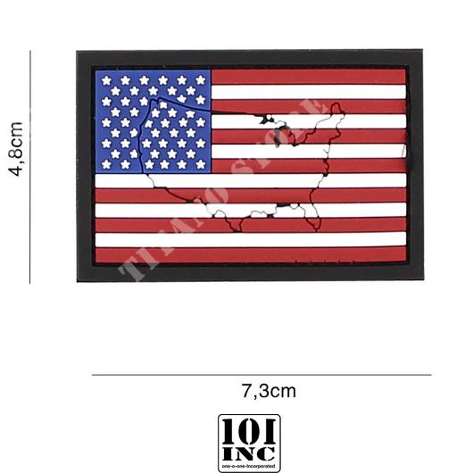 USA FLAG 3D PVC PATCH W/BORDER 101 INC (444130-7161)