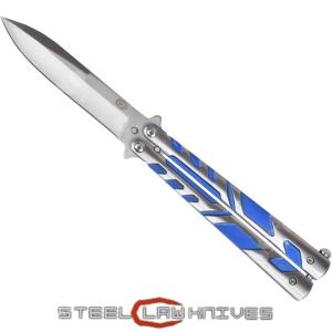 BUTTERFLY BLUE AND SILVER SCK KNIFE (CW-089-1)