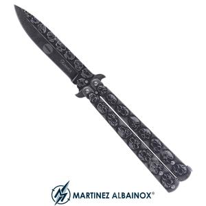 BUTTERFLY SKULL KNIFE BLACK BLADE 9,5cm ALBAINOX (ALB-02184)