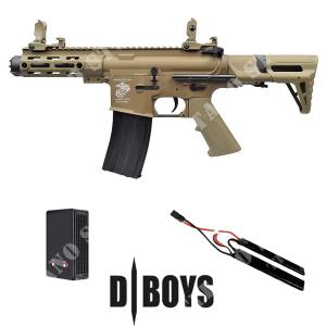 M4 PDW DARK EARTH + LIPO BATTERY + CHARGER D-BOYS (1131-T-KIT)
