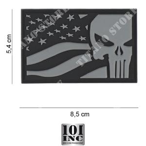 PATCH 3D PVC PUNISHER USA FLAGGE GRAU 101 INC (440130-7423)