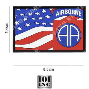 PATCH 3D PVC 82nd AIRBORNE FLAG 7088 101 INC (440130-7378)