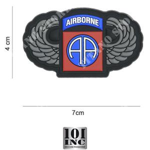 3D PATCH PVC 82ND AIRBORNE SILVER WINGS 8079 101 INC (444130-7410)