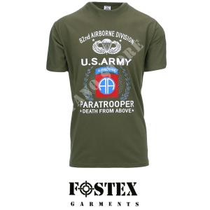 T-SHIRT VERDE U.S. ARMY PARATROOPER 82ND FOSTEX (133638-OD)