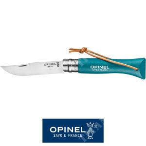 KNIFE N.06 COLORAMA TURQUOISE WITH OPINEL STAINLESS STEEL STRAP (OPN-002200)