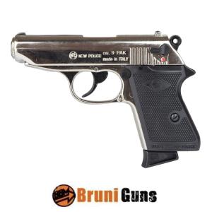 NOUVEAU POLICE BLANK GUN CALIBRE 9MM ARGENT BRUNI (BR-2001N)