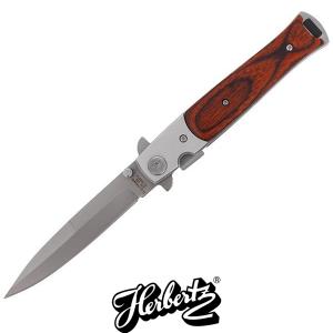 STILETTO KNIFE 10cm BLADE PAKKA WOOD HANDLE HERBERTZ (HRB-202612)