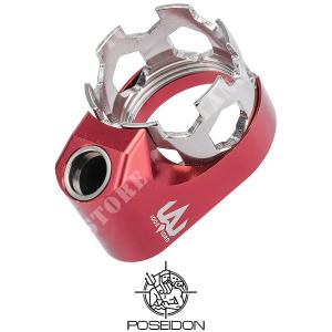 POSEIDON ANODIZED RED FOOTBALL TUBE RING (PLAL-004-R)