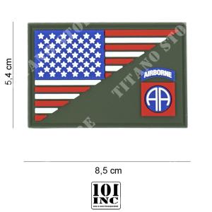 PATCH 3D PVC 82nd AIRBORNE HALF FLAG #19059 101 INC (444130-7391)