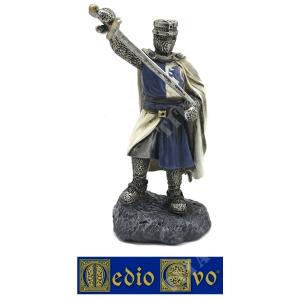 MIDDLE AGES WHITE/BLUE KNIGHT STATUETTE (541/P.01)