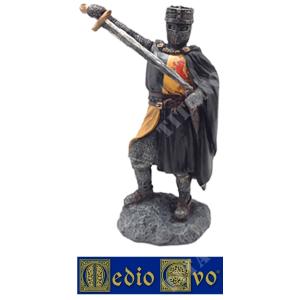 MIDDLE AGES BLACK AND YELLOW KNIGHT STATUETTE (531/P.01)