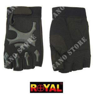 TACTICAL GLOVES IN CORDURA AND RUBBER BLACK HALF FINGERS ROYAL TG XL (GL51BXL)