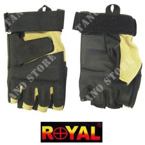TACTICAL GLOVES IN CORDURA AND LEATHER TAN HALF-FINGERS SIZE XL ROYAL (GL36TXL)