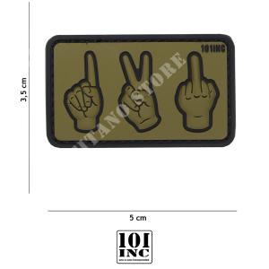 ONE, TWO, FUCK YOU GREEN AND BLACK 101 INC PVC PATCH (444130-5049)