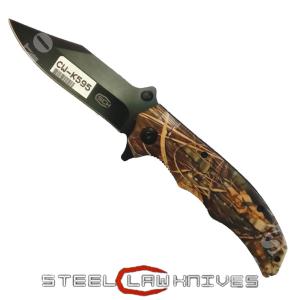 GREEN CAMO STEEL CLAW KNIVES TACTICAL FOLDING KNIFE (CW-K595)