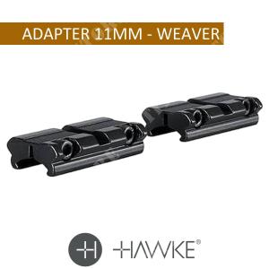 RAIL ADAPTER 2PCS 11MM TO WEAVER HAWKE (22405)