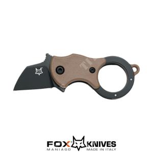 MINI-TA KARAMBIT KNIFE BLACK BLADE MAN.CY/BROWN FOX (FX-536 CBB)
