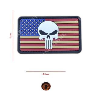 PVC PATCH FLAG USA SKULL BR1 (PPVC038)