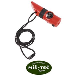 MULTIFUNCTIONAL WHISTLE SURVIVAL RED MIL-TEC (16328410)