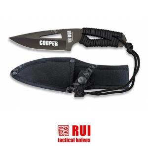 FIXED BLADE KNIFE 10,9cm BLACK WRAPPED HANDLE WITH CORD RUI (32275)